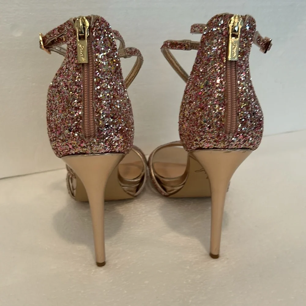 New Jewel Badgley Mischka - Jolene Metallic Stiletto sz 8.5 - Picture 5 of 9